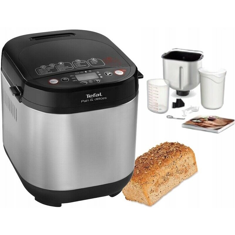 Máy làm bánh mì Tefal PF240E - 1kg, Đen, 20 chương trình, 610W