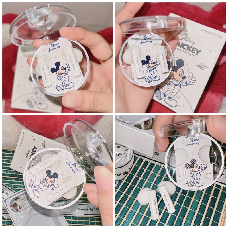 Tai nghe Disney Bluetooth LK-11 Gấu Dâu Hồng - Gấu Pooh - Mickey Siêu Đẹp