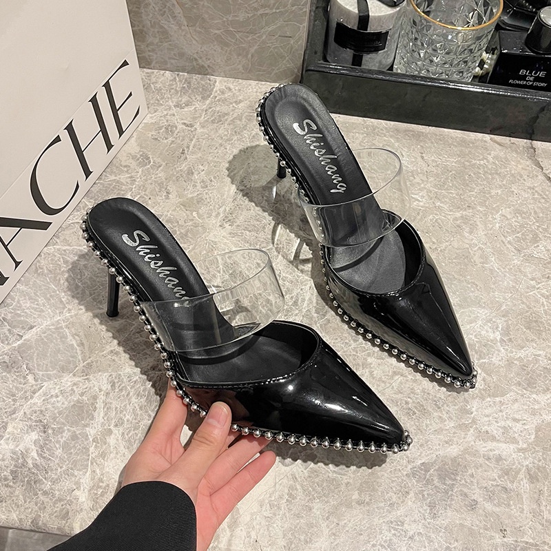 Giày Cao Gót Mũi Nhọn Thiết Kế Trong Suốt Quyến Rũ Thời Trang