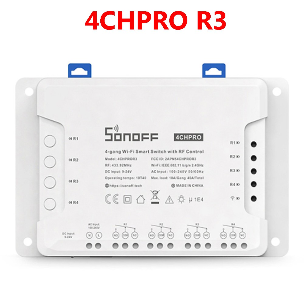 Công tắc thông minh Sonoff 4CH Pro R3 4 kênh tiếp điểm khô điều khiển từ xa nhiều chế độ hoạt động - 4CH Pro R2 Update