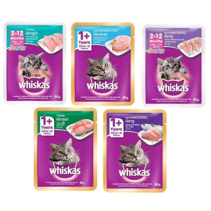 Đồ ăn Pate mèo whiskas 80g pate dành cho thú cưng pet mèo mọi lứa tuổi - Tutu pet shop