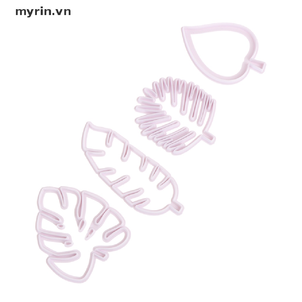 Set 4 Khuôn Cắt Bánh Quy Tạo Hình Lá Nhiệt Đới Độc Đáo Tiện Dụng