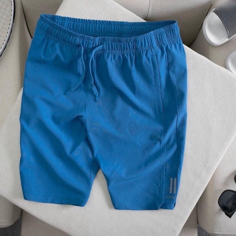 Quần short nam dáng đùi thể thao logo sọc vải dù gió lưng chun Xiaomimi N.001.XCB.2XL