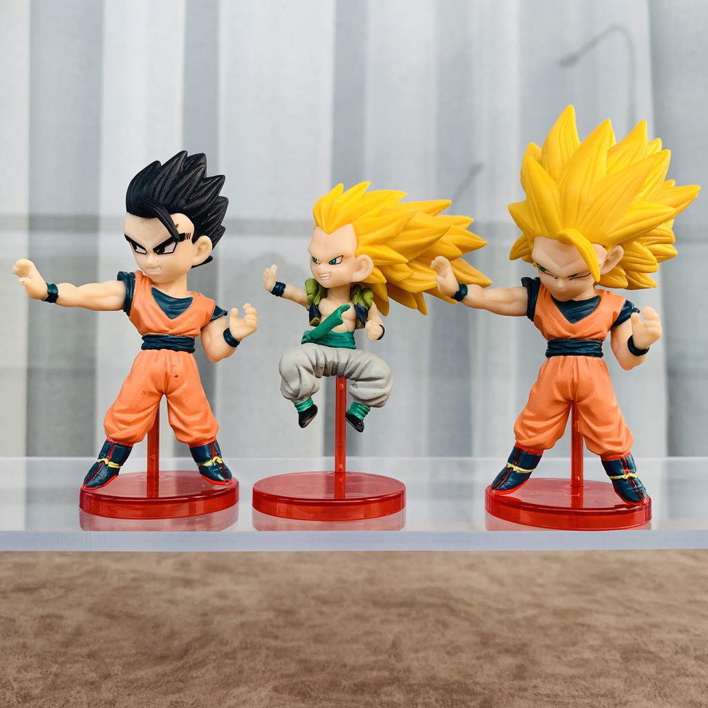 Set 6 Mô Hình Dragon Ball Nhân Vật Songoku Super Saiyan và Ma Bư Majin Buu Chibi