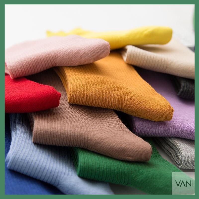 Tất nhún Hàn Quốc Nam Nữ – Kiểu dáng Vintage Vớ len gân tăm nhỏ cổ cao (dài) - La Mode