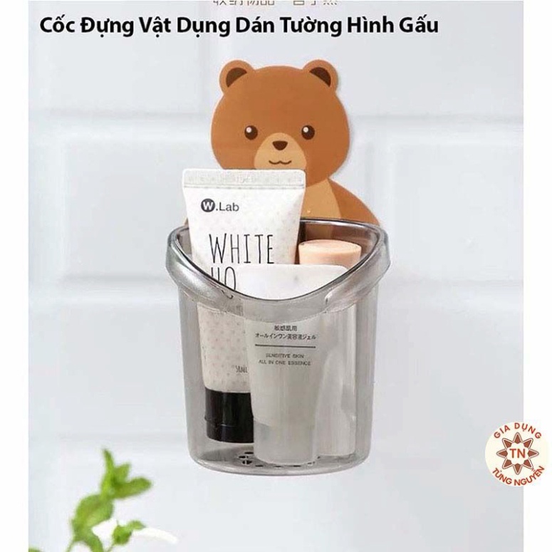 Cốc đựng đồ, đựng bàn chải đánh răng đa năng hình gấu GDTA