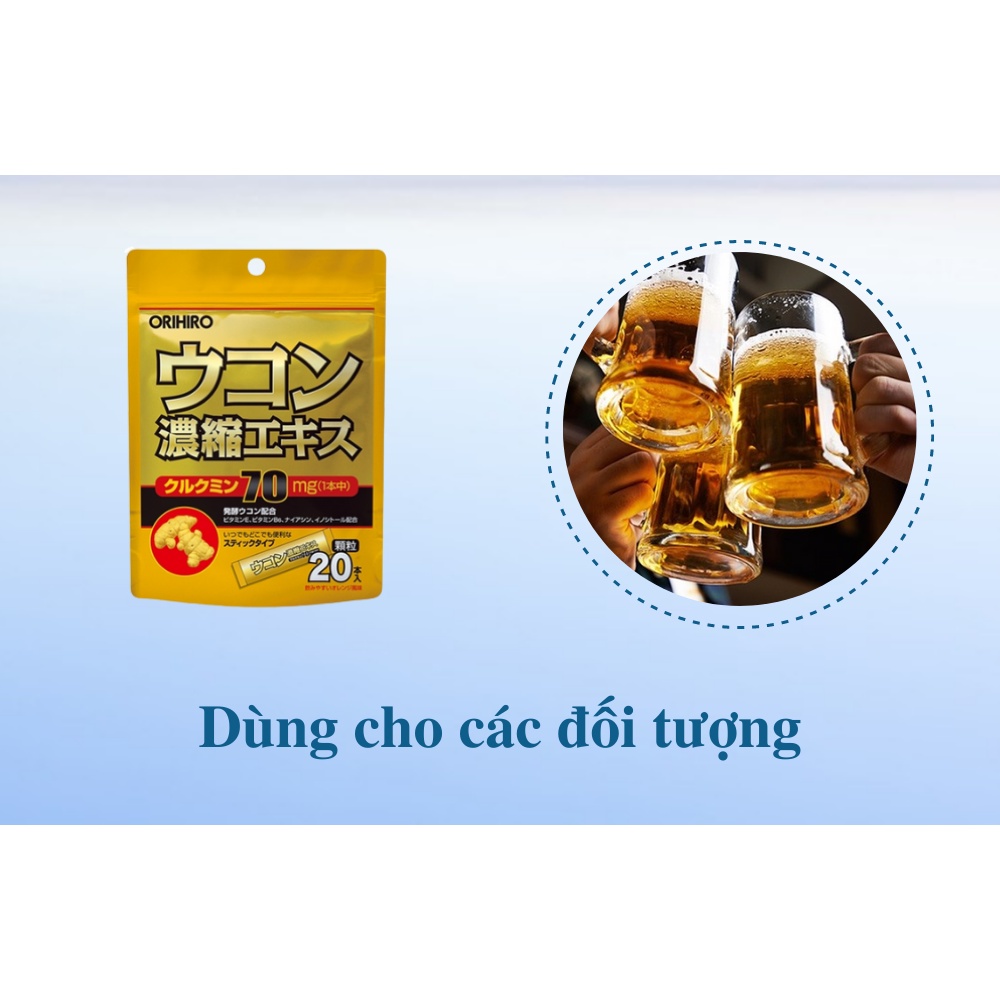 Tinh bột nghệ giải rượu Orihiro túi 20 gói