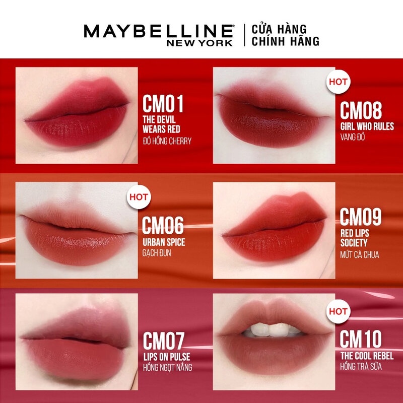Son Kem Maybelline Mịn Lì Như Nhung CM06 Gạch Đun 6.4ml