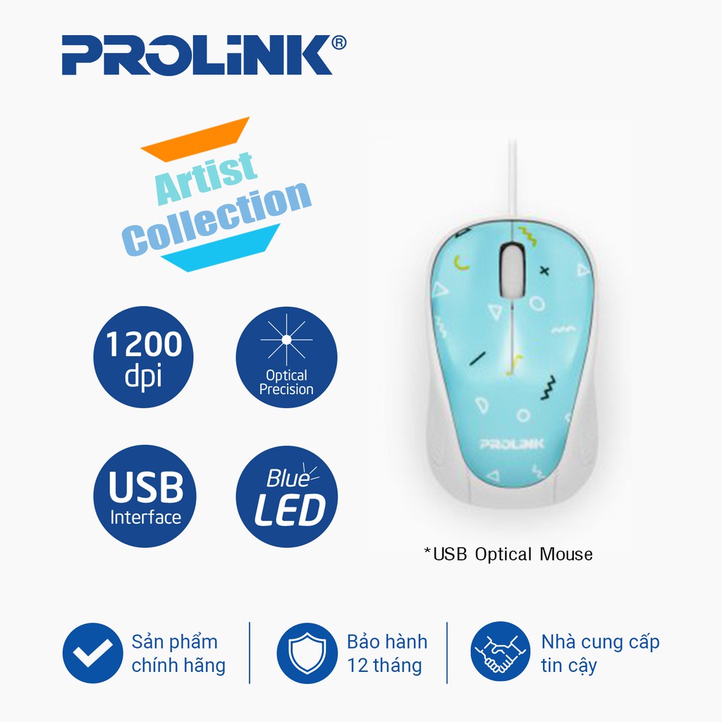 Chuột có dây PROLiNK PMC1005 TFN kết nối chuẩn USB - BH 12 tháng