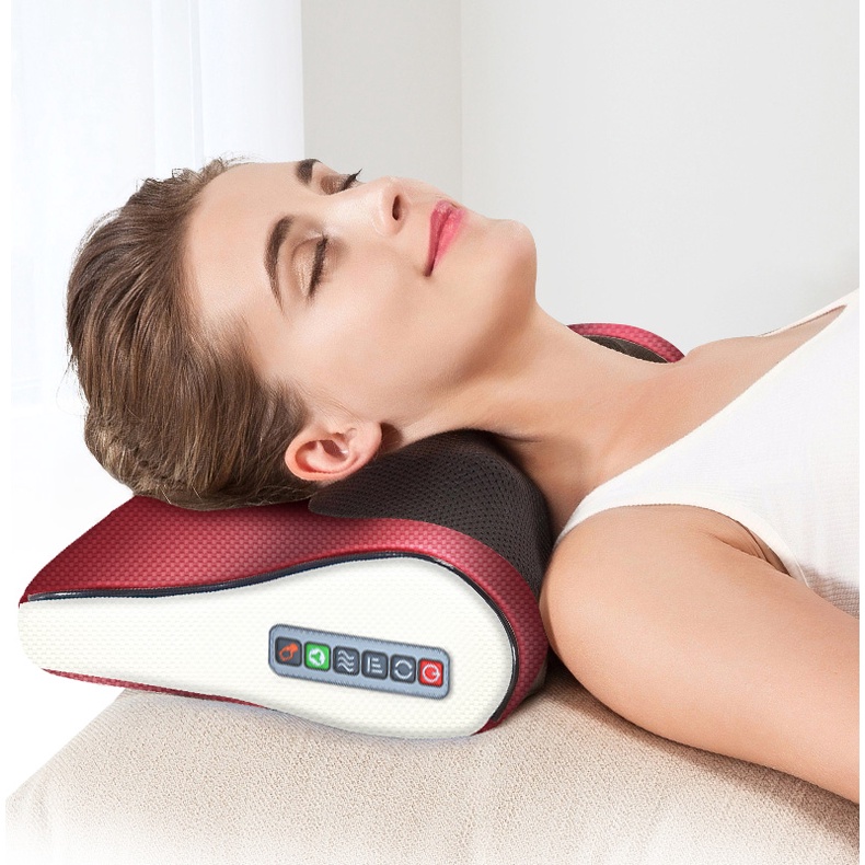 Gối massage xa vai và cổ được làm nóng Jinkairui với 16 quả bóng quay kèm phụ kiện