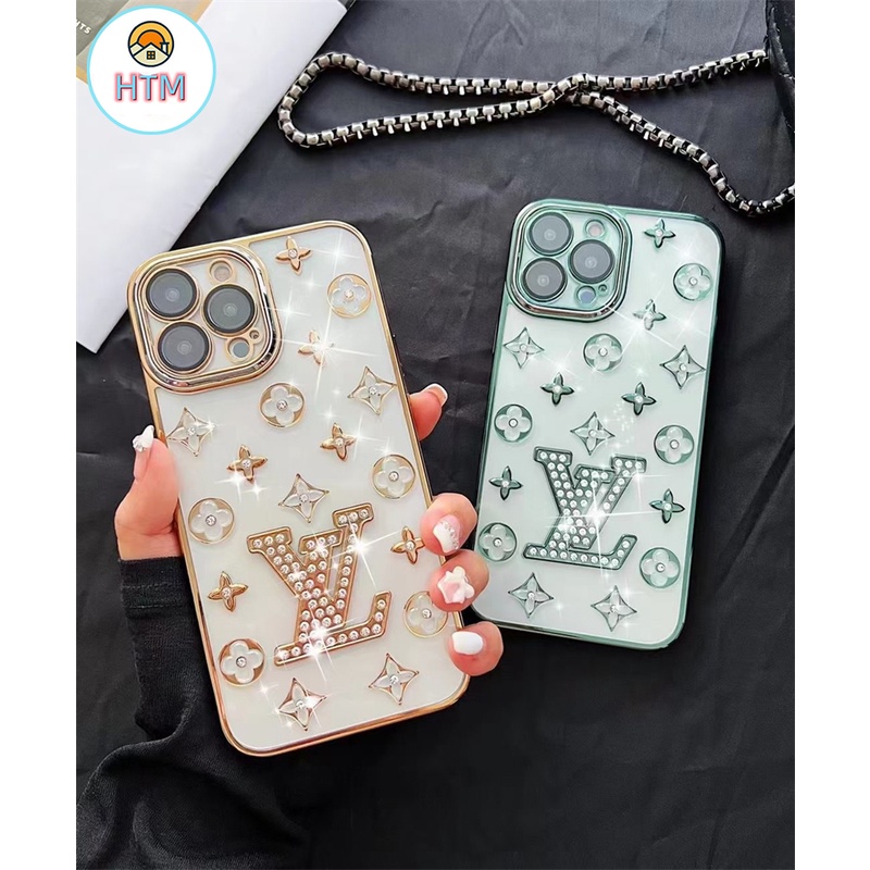 Ốp Điện Thoại Trong Suốt Mạ Logo Kim Cương Sang Trọng Cho iPhone 13 12 11 Pro Max 13pro 12pro