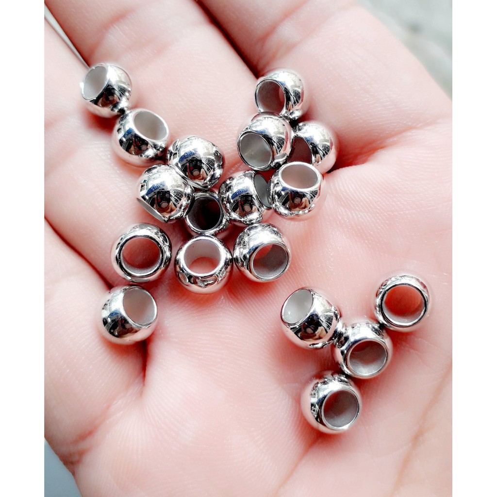 Hạt bi vàng 6mm ( lỗ lớn ) - 100gr [ 1kg = 430k ]