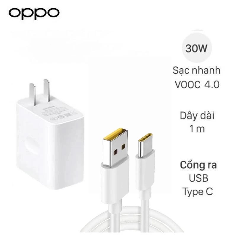 Sạc Điện Thoại Oppo Vooc 30w, Củ Sạc Nhanh Oppo Và Dây Sạc Nhanh Oppo Chuẩn Zin Bảo Hành 12 Tháng