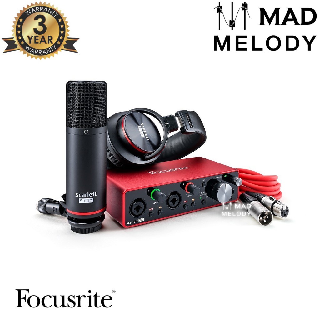 Focusrite Scarlett 2i2 Studio Recording Package (3rd Gen) [bộ thu âm chất lượng 2i2 Gen 3, thế hệ 3, NEW & chính hãng]