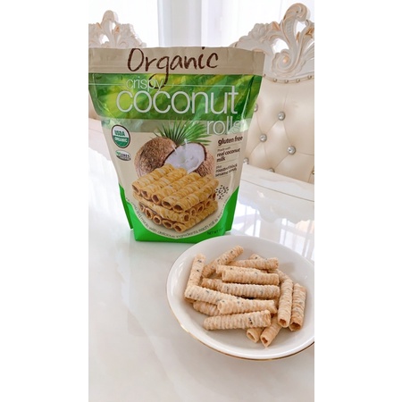 Bánh Dừa cuộn Mỹ CRISPY COCONUT ROLLS 312g