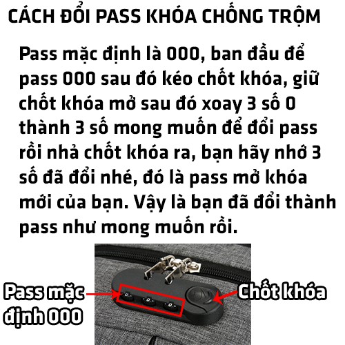 Balo Laptop Chống Trộm, Túi Cặp Đựng 15.6 inch Chống Sốc Cho Dân Văn Phòng Đi Làm