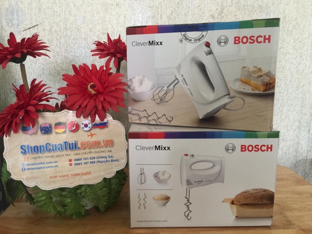 💁‍♀️ Handmixer Bosch MFQ3010 (máy trộn cầm tay 300W) màu trắng.