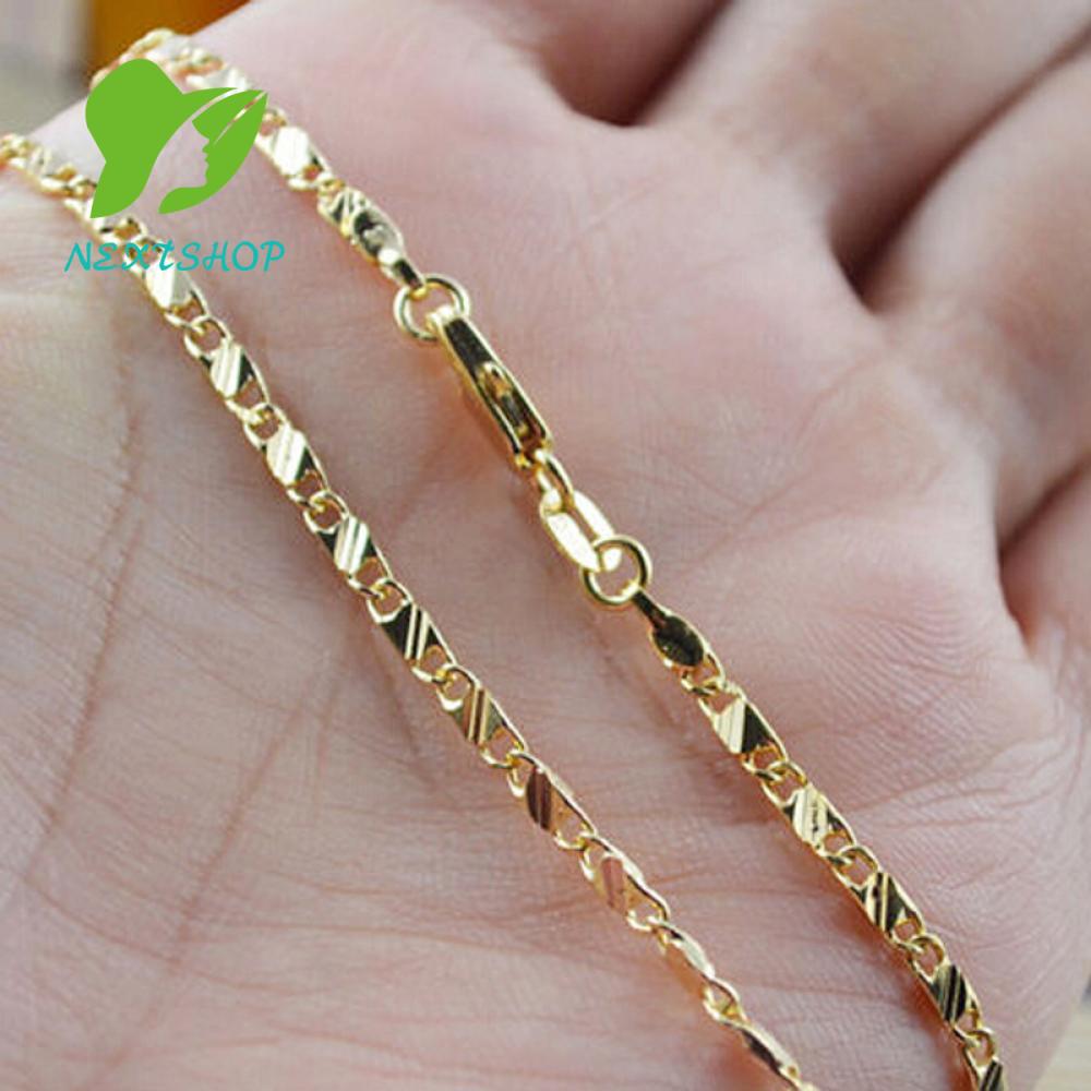 Vòng cổ Mạ Vàng 18K Thiết Kế Tinh Tế Thời Trang Cho Nam Và Nữ 16-30 Inch