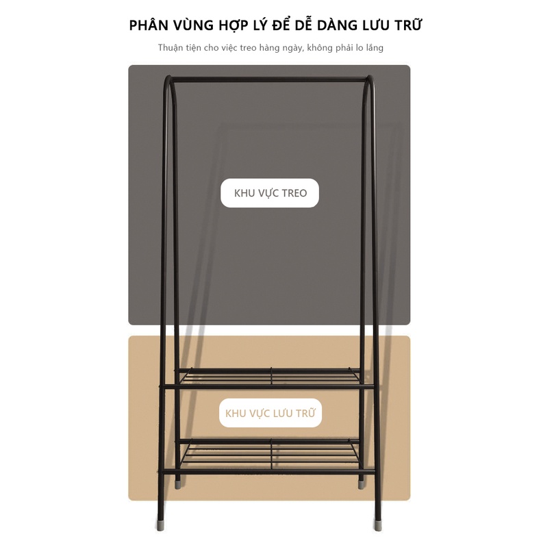 Giá treo tủ kệ quần áo chữ A 2 tầng mẫu mới 3 trong 1 để giày, giàn phơi quần áo gấp gọn- GM59