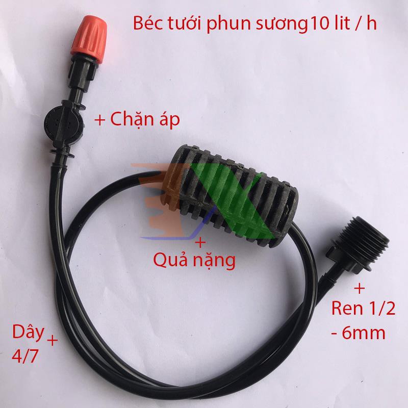 Bộ béc tưới treo 1 đầu tưới phun sương (10Lit /h) + Khởi thủy Ren 21-4/7mm