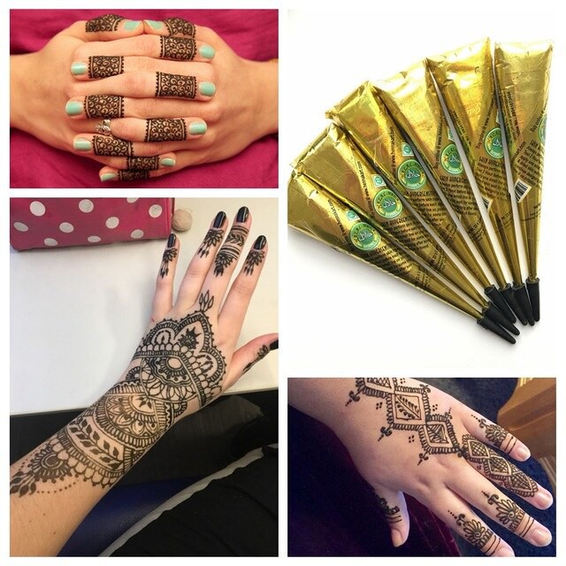 MỰC XĂM HENNA xăm tạm thời 5-7 ngày TẶNG KÈM 6 KHUÔN