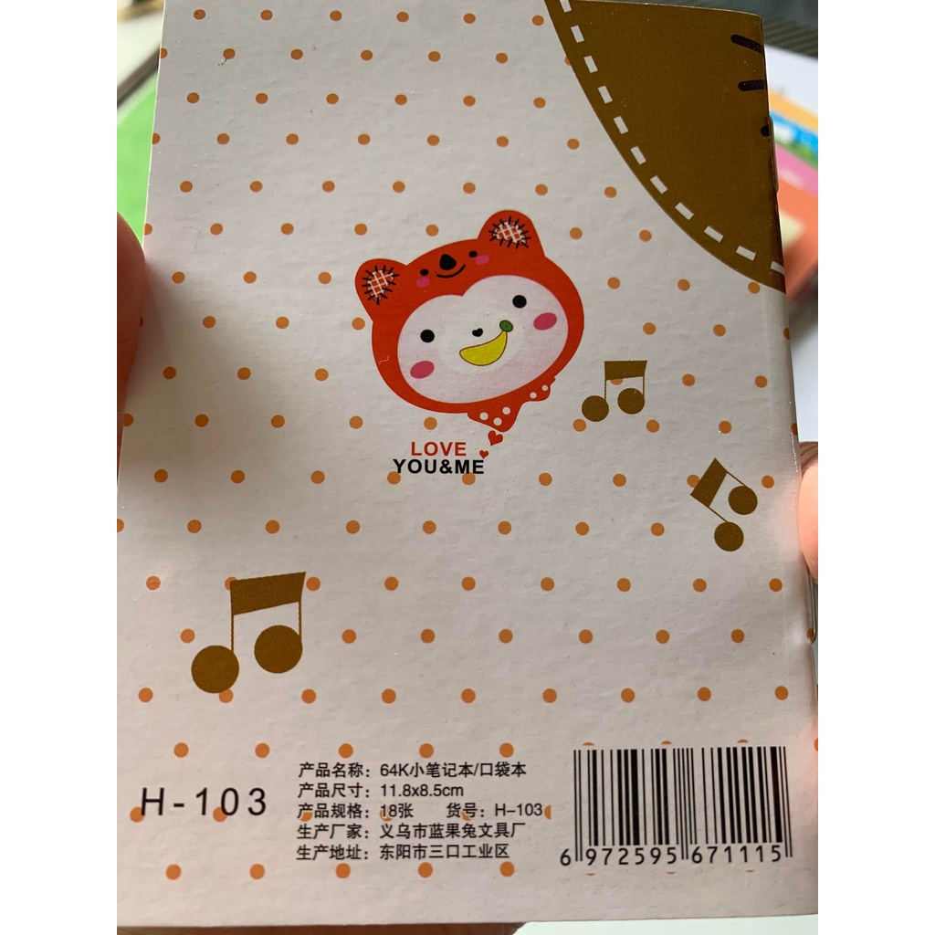 Sổ tay cute nhỏ xinh 18 trang