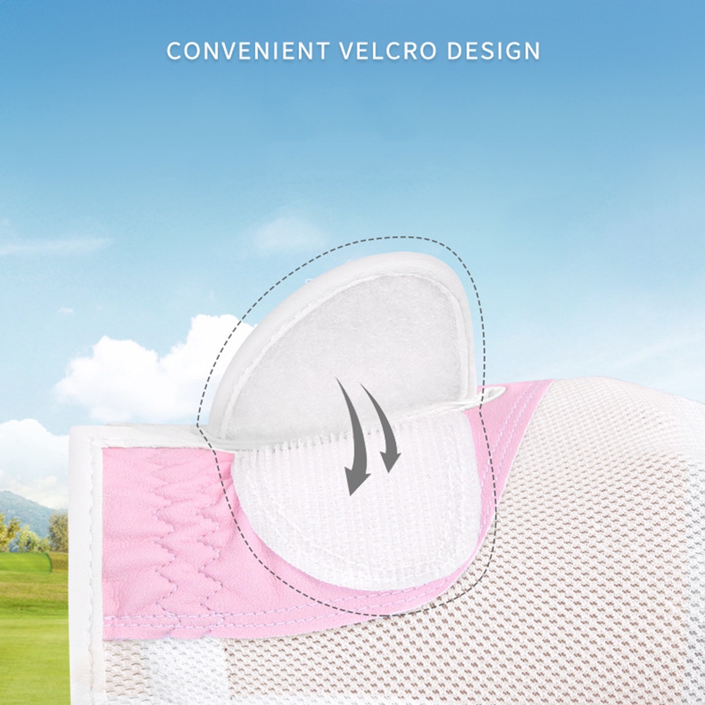 1 Đôi Găng Tay Đánh Golf Hở Ngón Bằng PU Phối Lưới Thoáng Khí Chống Trượt ST028 Cho Nữ