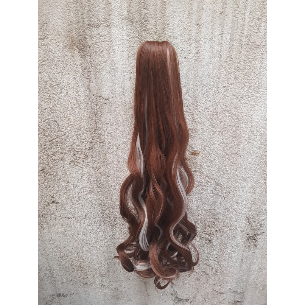 Tóc giả ngoạm line khói 55cm 💖FREESHIP💖 Tóc ngoạm line Khói N-154