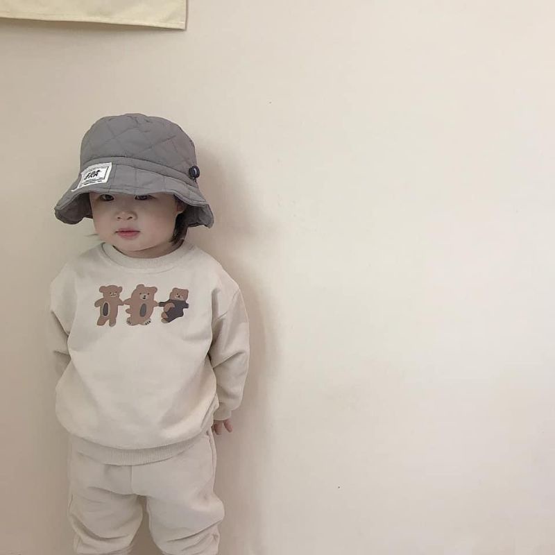 Bộ nỉ bông siêu dày dặn ấm áp cho bé