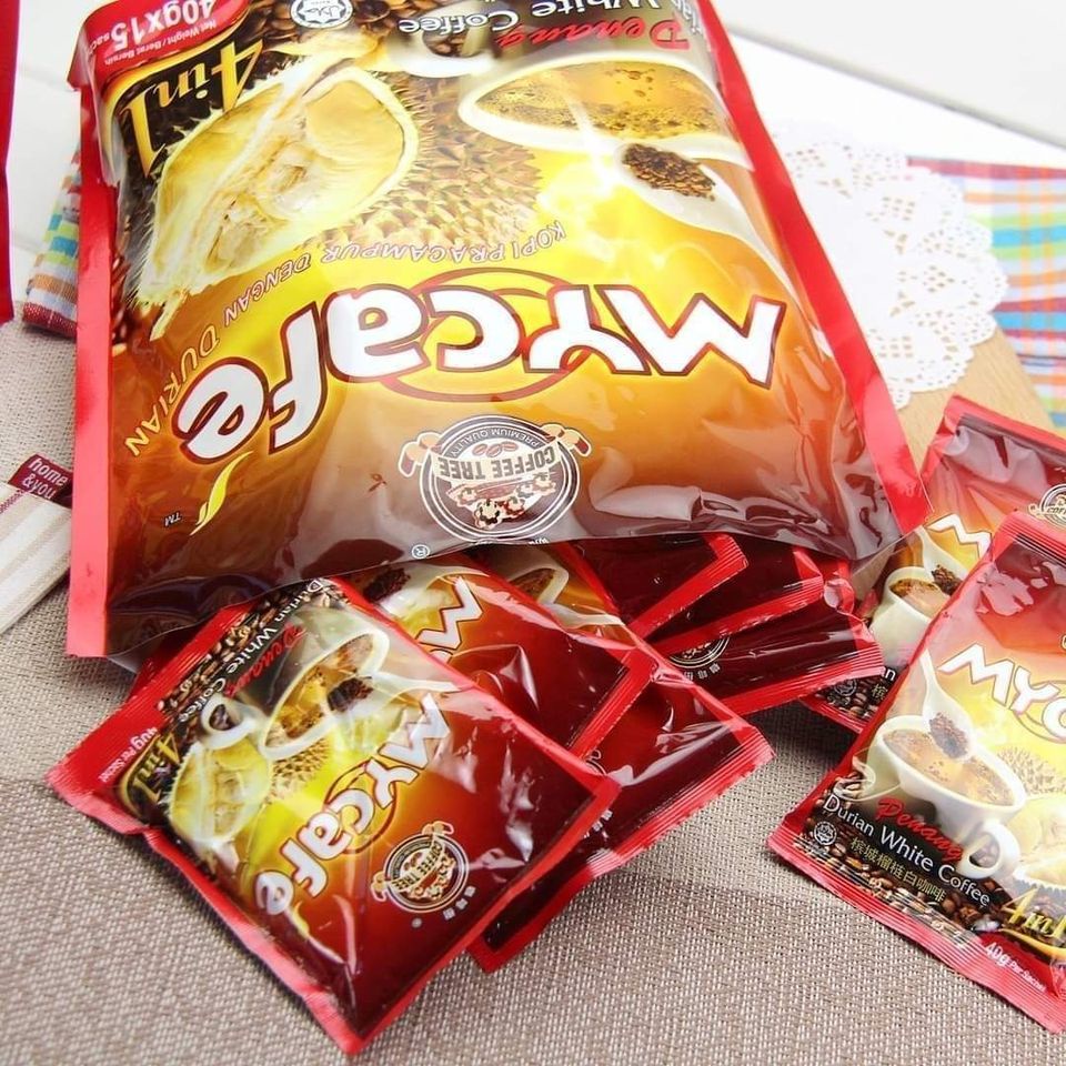 Cà phê sầu riêng Malaysia Cà phê trắng My Cafe Penang 15 Gói x 40 Gam Sài Gòn Đặc Sản
