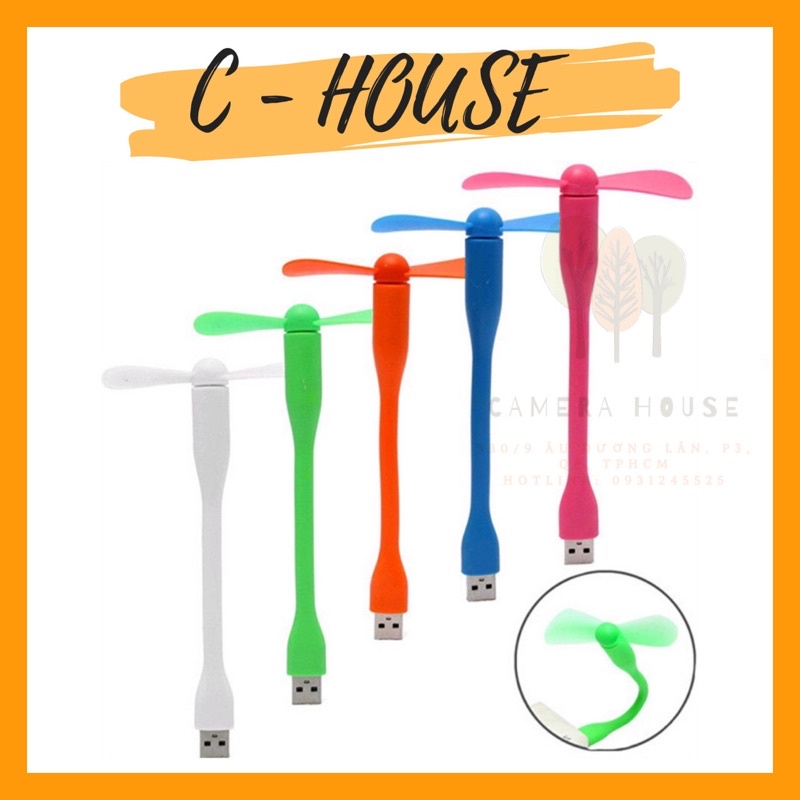 Quạt usb mini 2 cánh tháo rời siêu mát, uốn dẻo được, cắm vào pin dự phòng, latop