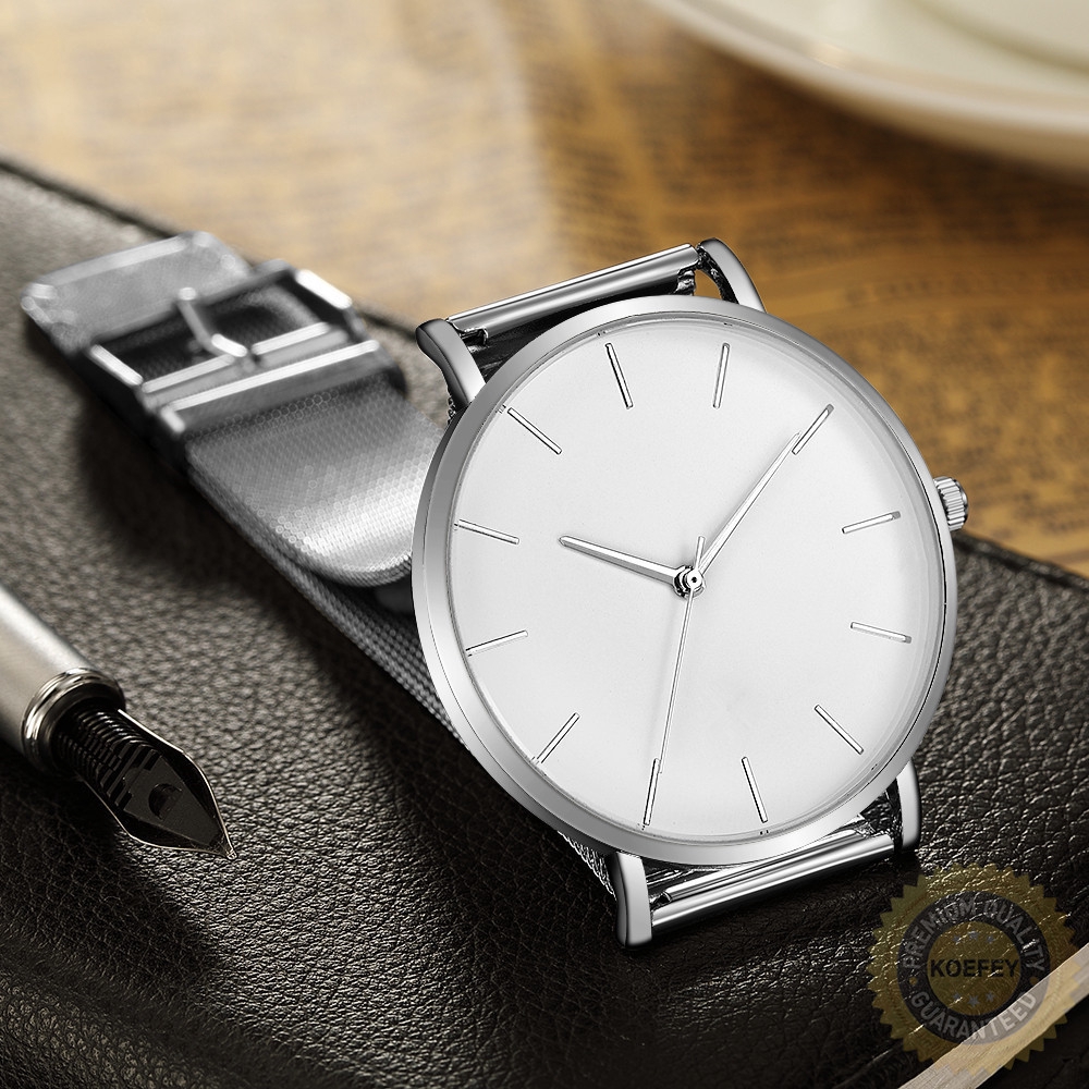 Đồng Hồ Dây Kim Loại Siêu Mỏng Thiết Kế Đơn Giản Cho Nam Và Nữ