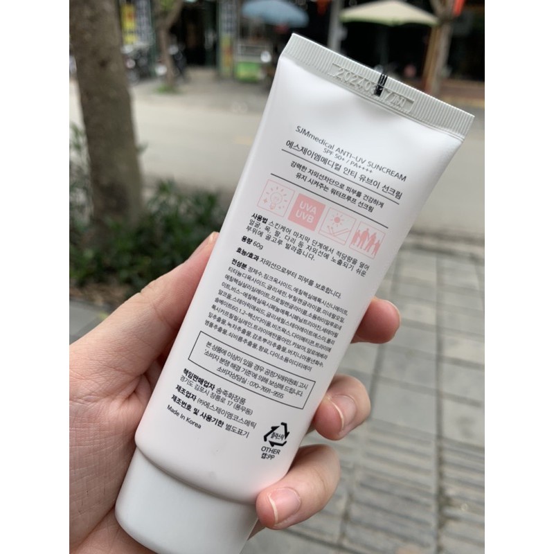 Hàng Hàn- Kem Chống Nắng Nâng Tông Da SJM Medical Anti UV SPF 50+ Chính Hãng 100%