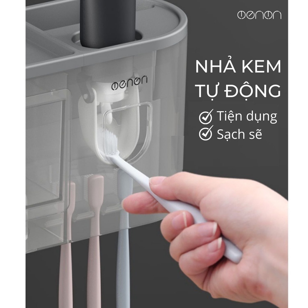 Bộ Nhả Kem Đánh Răng OENON Chính Hãng, Kệ Để Đồ Phòng Tắm Thông Minh Cao Cấp  (Tặng Kèm Miếng Dán Tường)