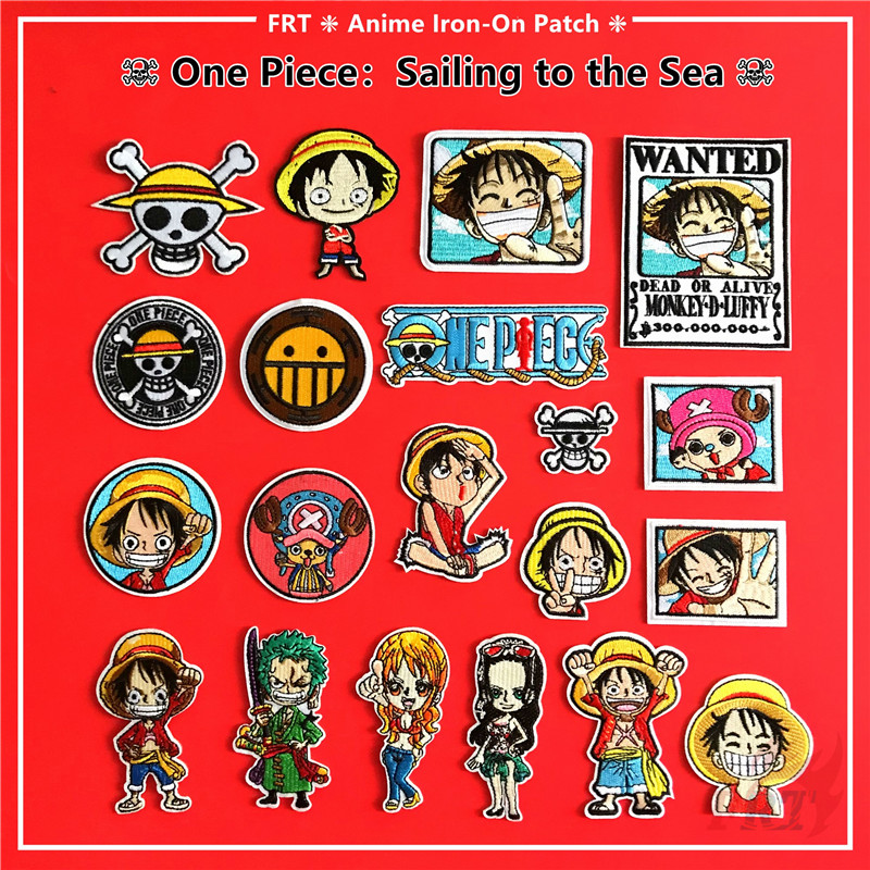 ☸ One Piece：Sailing To The Sea Series 01 - Anime Iron-On Patch ☸ 1Pc Luffy / Chopper / Zoro / Nami / Robin / Law DIY Sew on Iron on Badges Patches