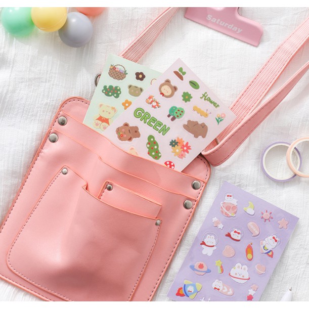 Tấm sticker PET Q cute soft candy hình dán trang trí sổ tay | BST070