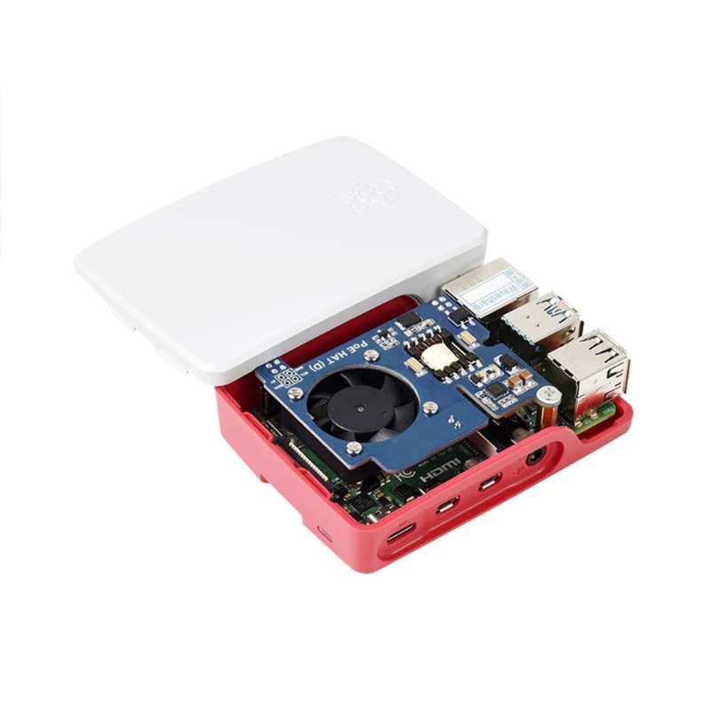 Vỏ Bảo Vệ Kèm Quạt Tản Nhiệt Và Giá Đỡ Gắn 802.3af Cho Raspberry Pi 4 / 3 B +