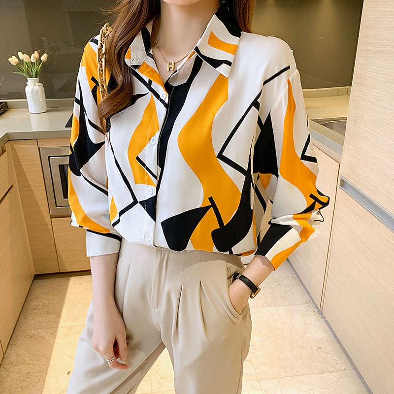 Áo sơ mi voan dài tay thời trang xinh xắn