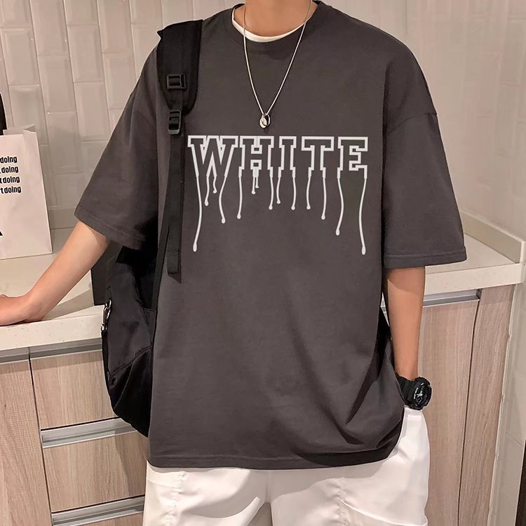 Áo Thun Tay Ngắn Dáng Rộng In Chữ Phong Cách Hip Hop Đường Phố Hàn Quốc Thời Trang Mùa Hè Cho Nam Và Nữ M-8XL