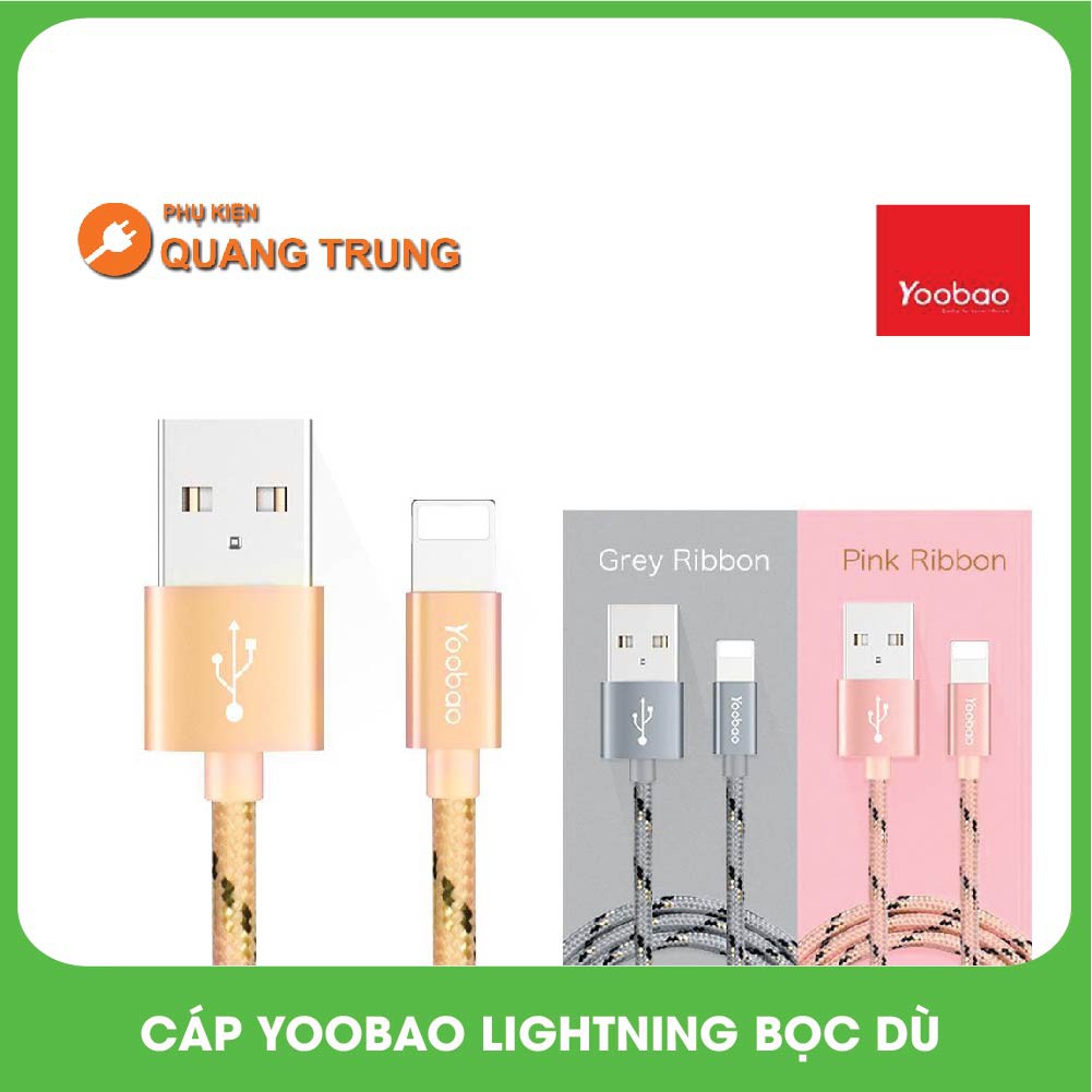 Cáp lightning Yoobao YB 422 Bọc dù - Dài 1M cực bền chắc