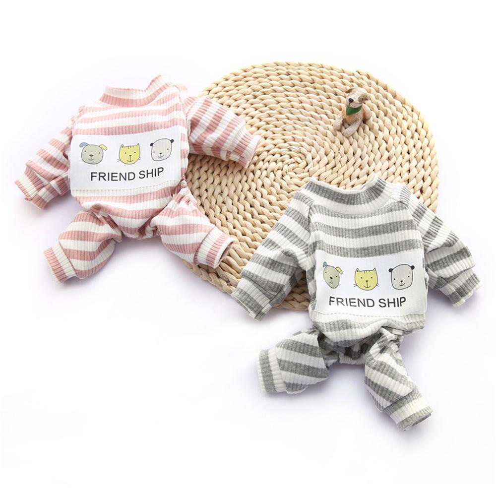 Bộ Đồ Ngủ Áo Liền Quần Mềm Mại Họa Tiết Kẻ Sọc Dễ Thương Dành Cho Thú Cưng