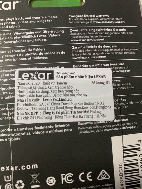 Thẻ nhớ Camera Micro SDXC Lexar 64GB Chính Hãng Bảo Hành 36 Tháng | BigBuy360 - bigbuy360.vn