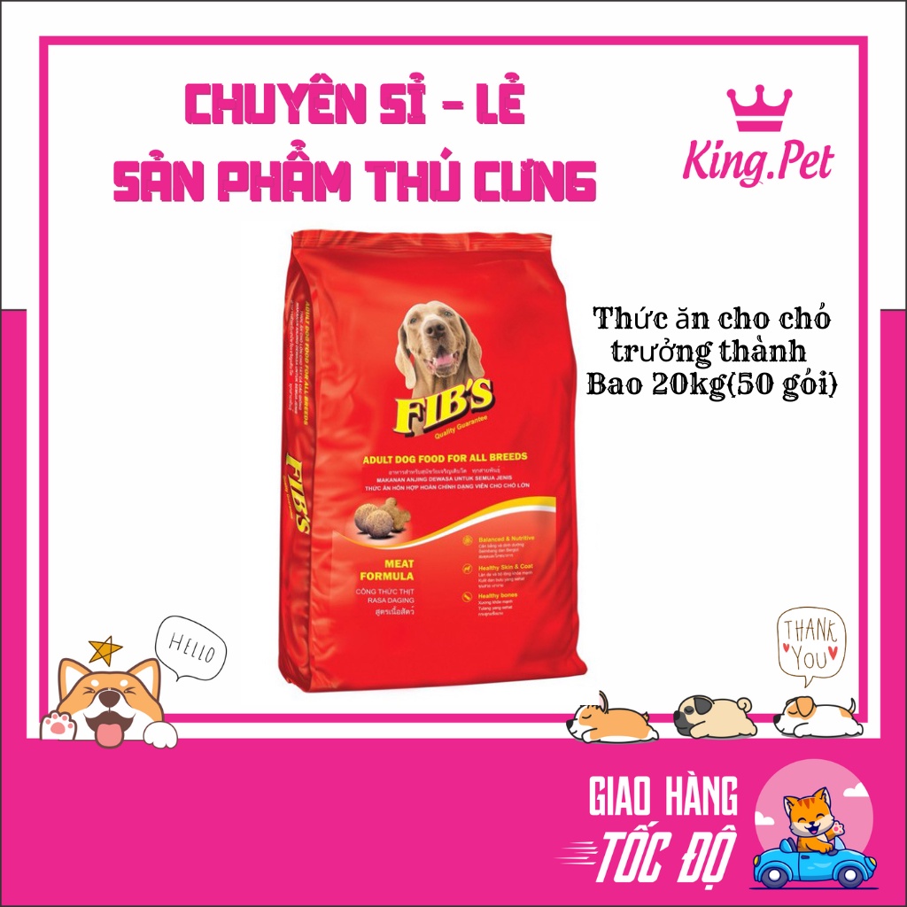 FIB'S - Thức Ăn Cao Cấp Dạng Hạt Cho Mọi Giống Chó Trên 10kg, 20kg