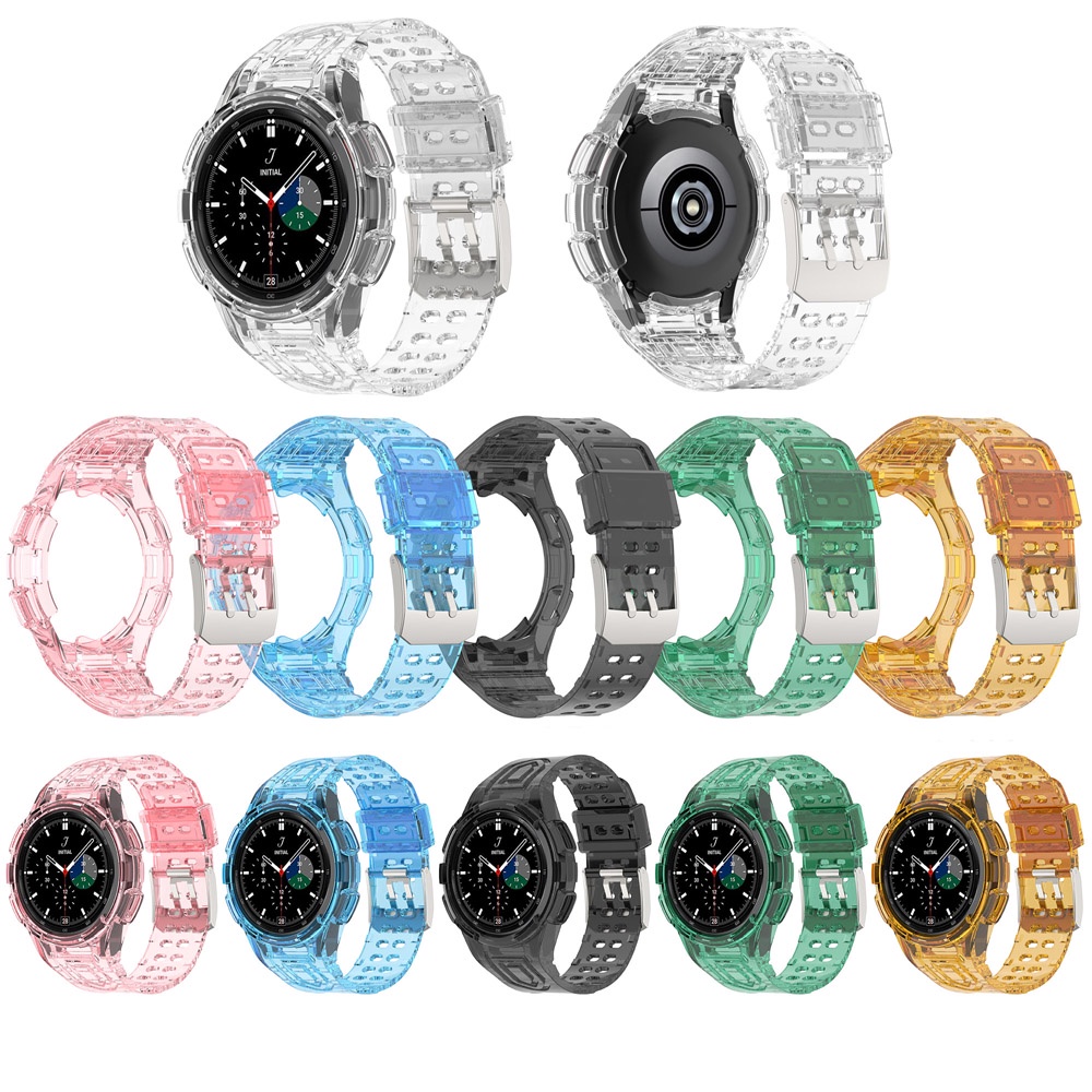 Dây Đeo Silicon Trong Suốt 46mm + Ốp Bảo Vệ Đồng Hồ Thông Minh Samsung Galaxy Watch 4 44mm 40mm