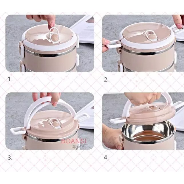 Cặp lồng đựng cơm lúa mạch 4 tầng 2.8L