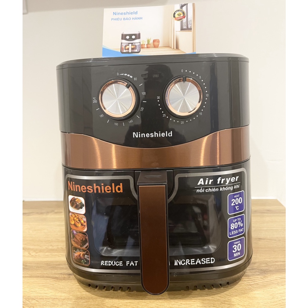 NỒI CHIÊN KHÔNG DẦU 10.5 LÍT NINESHIELD KB-8002M BẢO HÀNH CHÍNH HÃNG 12 THÁNG