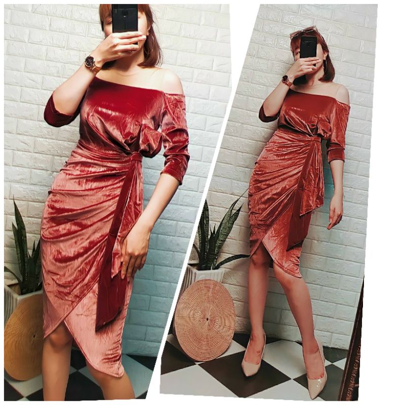 Đầm body nhung
