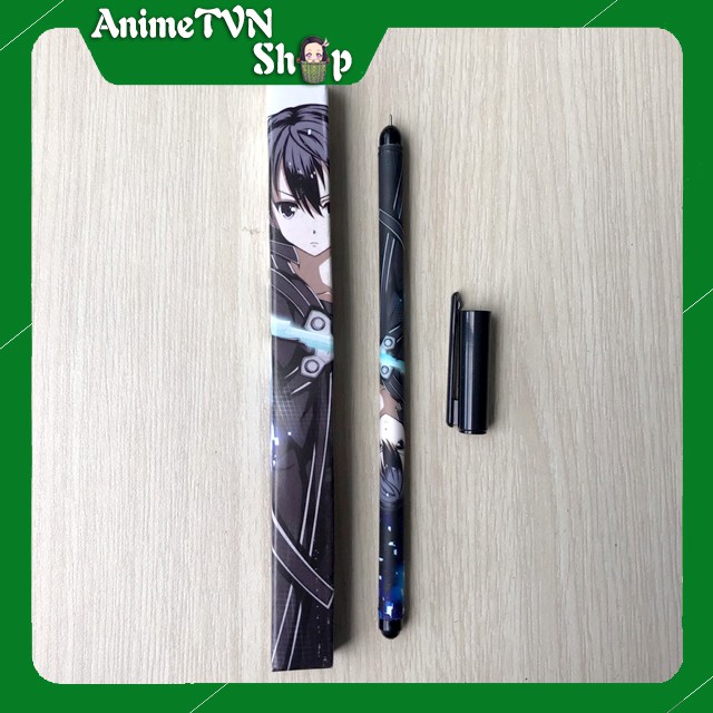 Bút Viết cao cấp Anime Sword Art Online (Kirito + Asuna) - Dạ bi mực đen kèm hộp in hình thân bút và hộp
