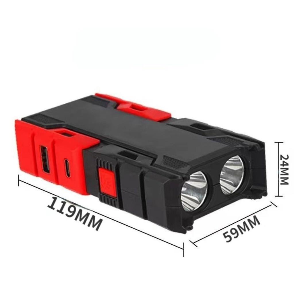 PVN49362 Đèn Pin Cầm Tay 2 Bóng Led Siêu Sáng Chống Nước Sạc USB Dùng Khi Đi Du Lịch Giá Rẻ