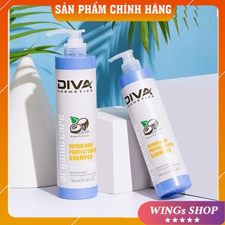 🛑FreeShip🛑Cặp Dầu Gội Xả Diva Xanh 750ML | Phục Hồi Tóc Hư Tổn ,Giữ Màu Nhuộm | Hàng Chính Hãng
